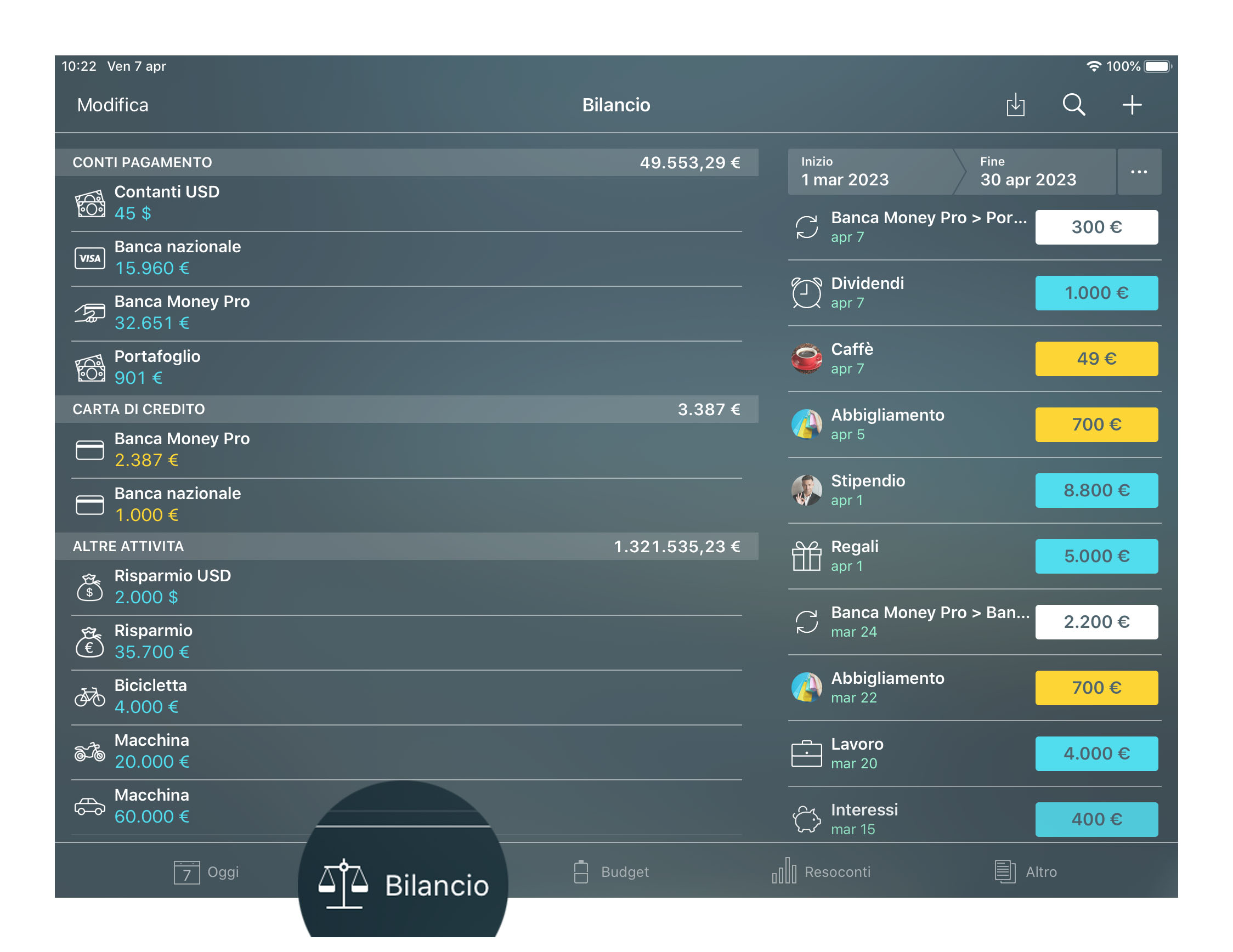 Money Tracker - Conti - iPad