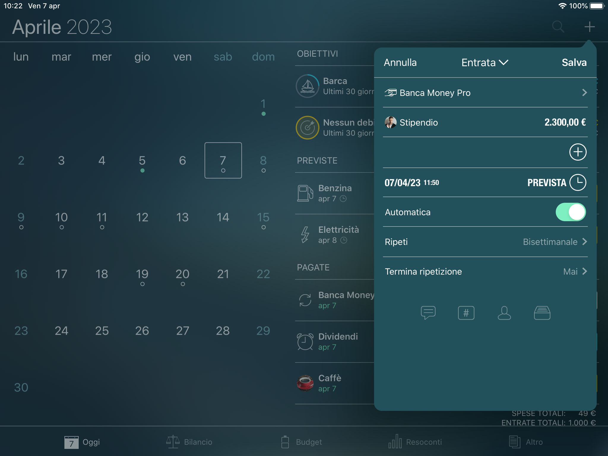 Money Tracker - Addebiti pianificati e ricorrenti - iPad