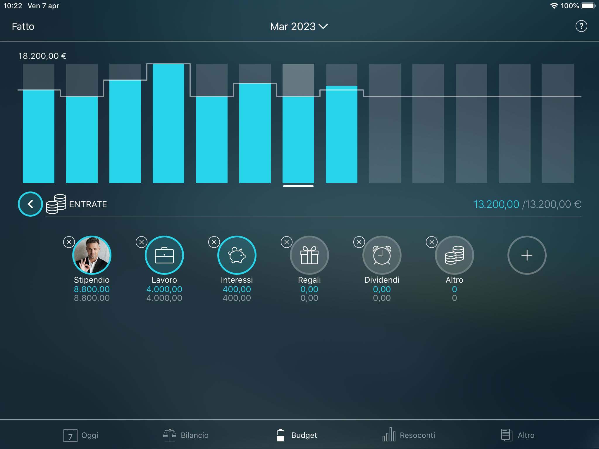 Money Tracker - Impostazione di un budget - iPad