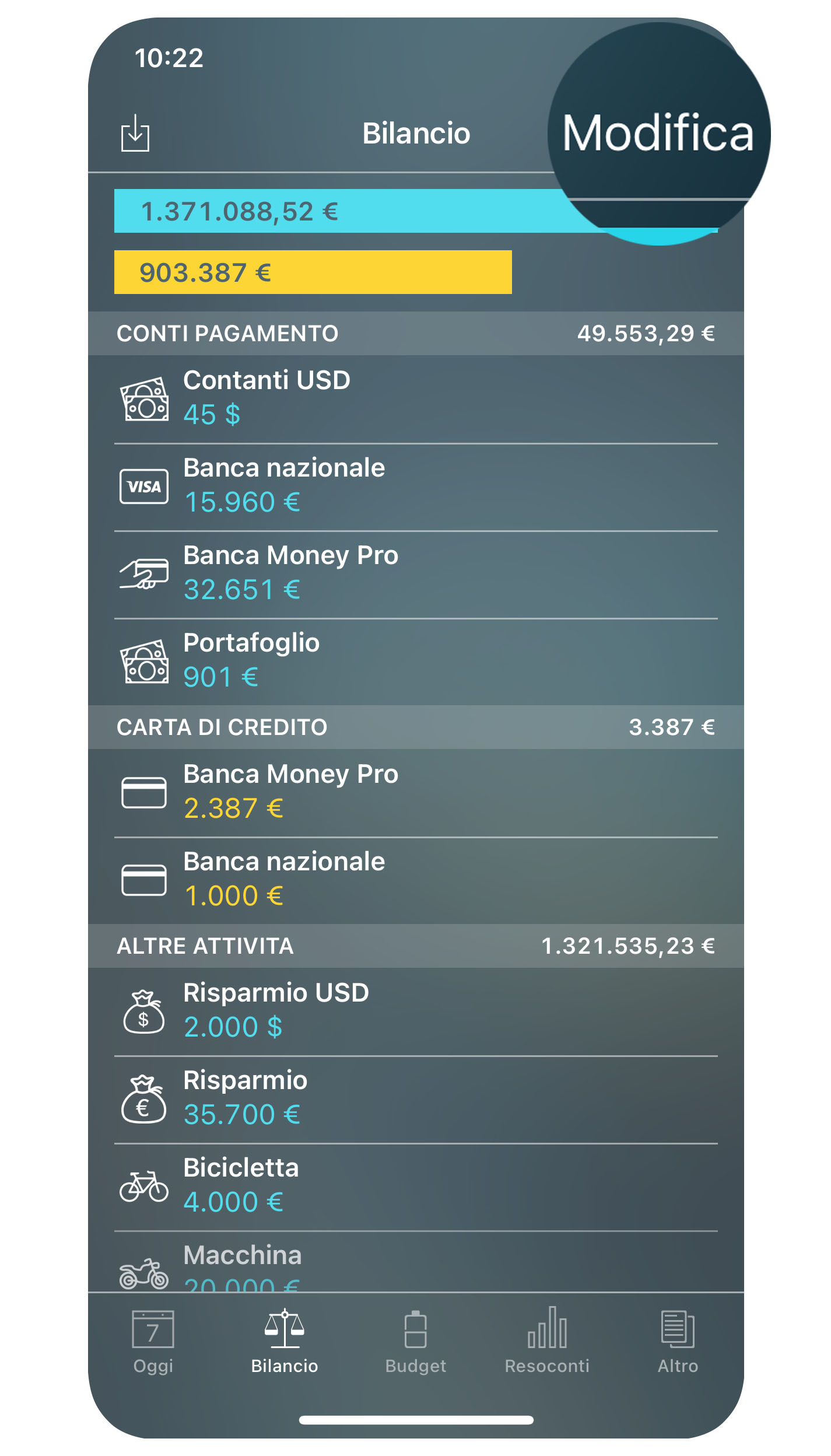 Money Tracker - Conti - Modifica - iPhone