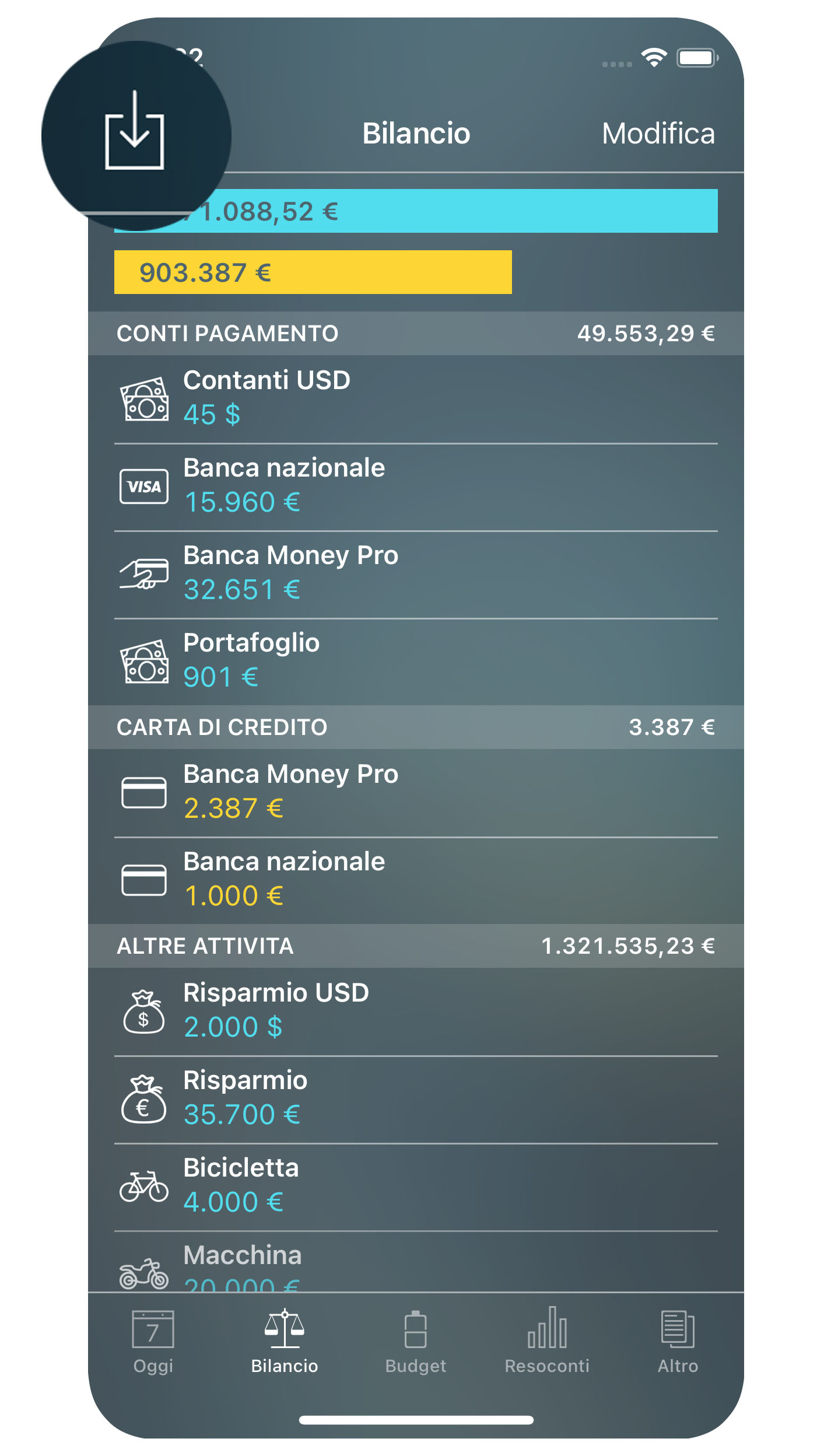 Money Tracker - Importazione di file CSV e OFX - iPhone