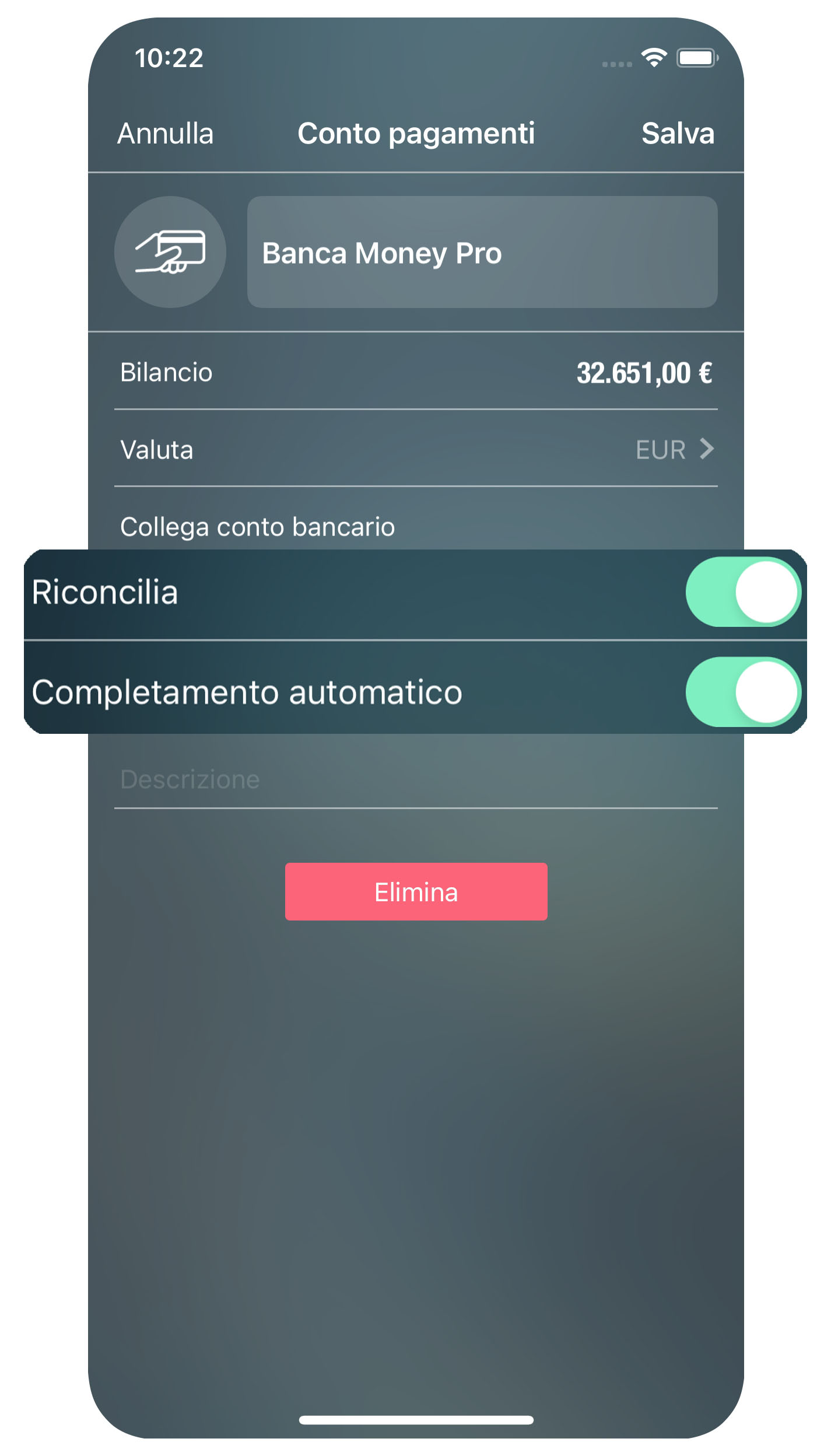 Money Tracker - Riconciliazione dei conti - iPhone