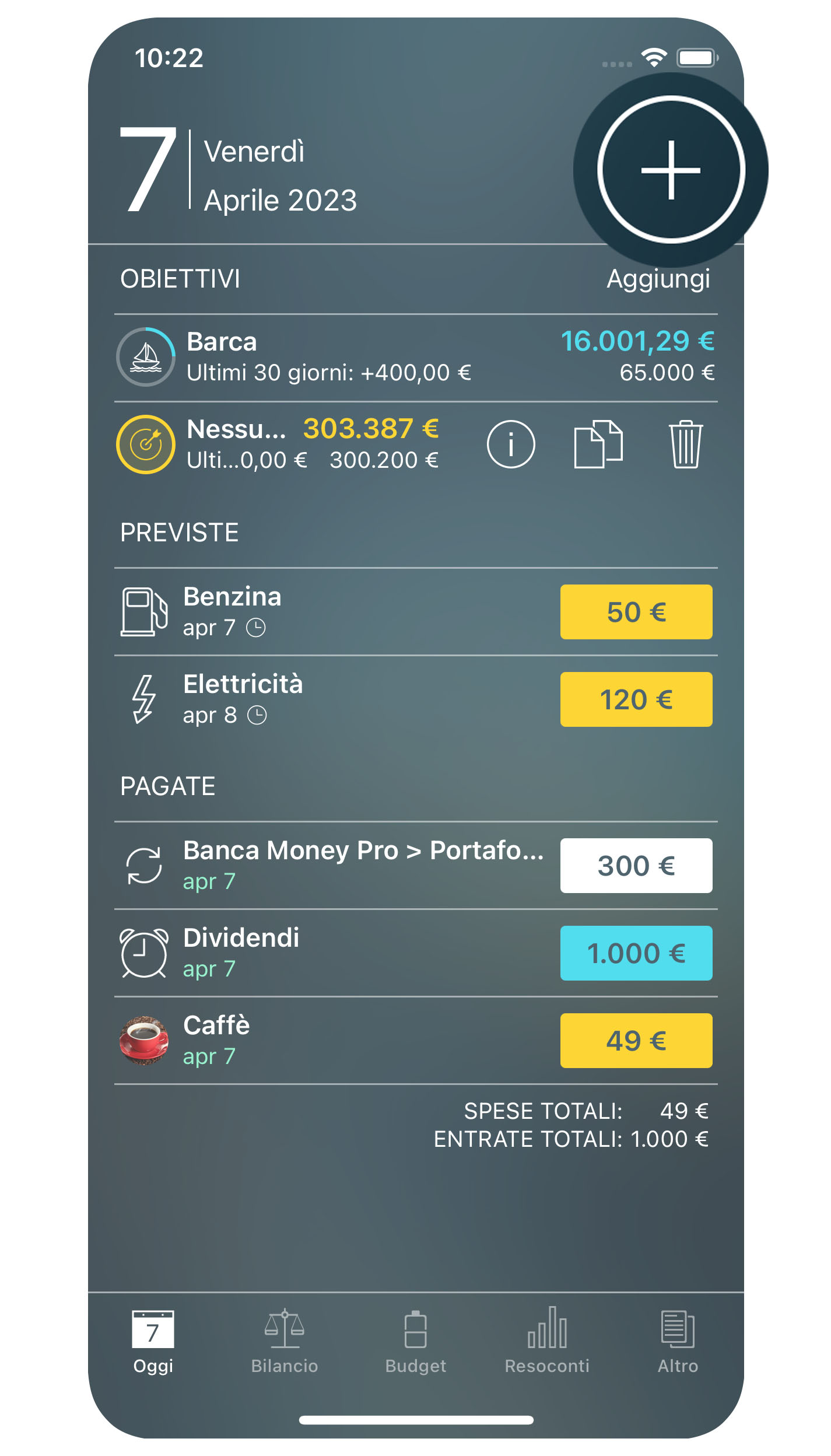 Money Tracker - Creazione di una transazione - iPhone