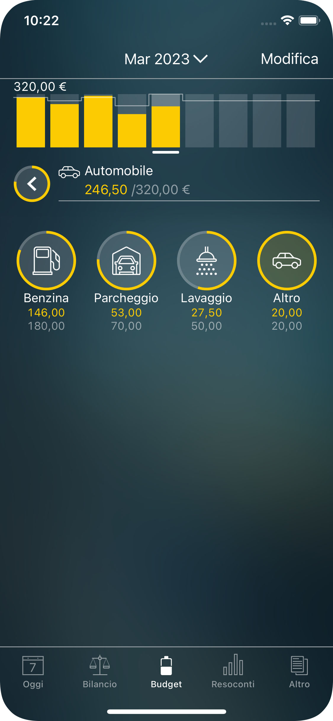 Money Tracker - Categorie e sottocategorie - iPhone