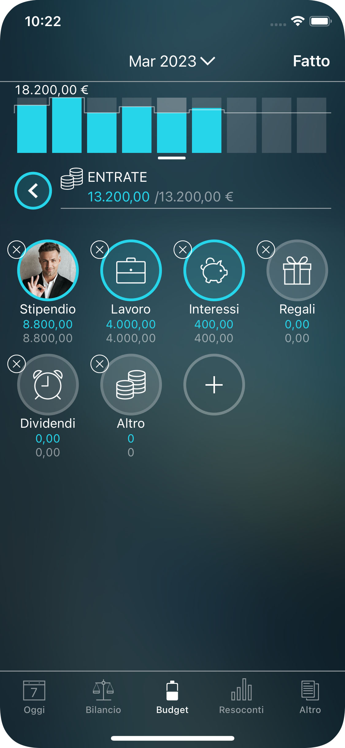 Money Tracker - Impostazione di un budget - iPhone