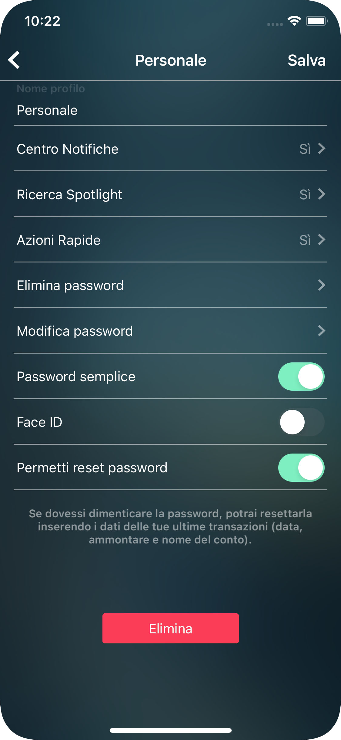 Money Tracker - Protezione tramite password - iPhone