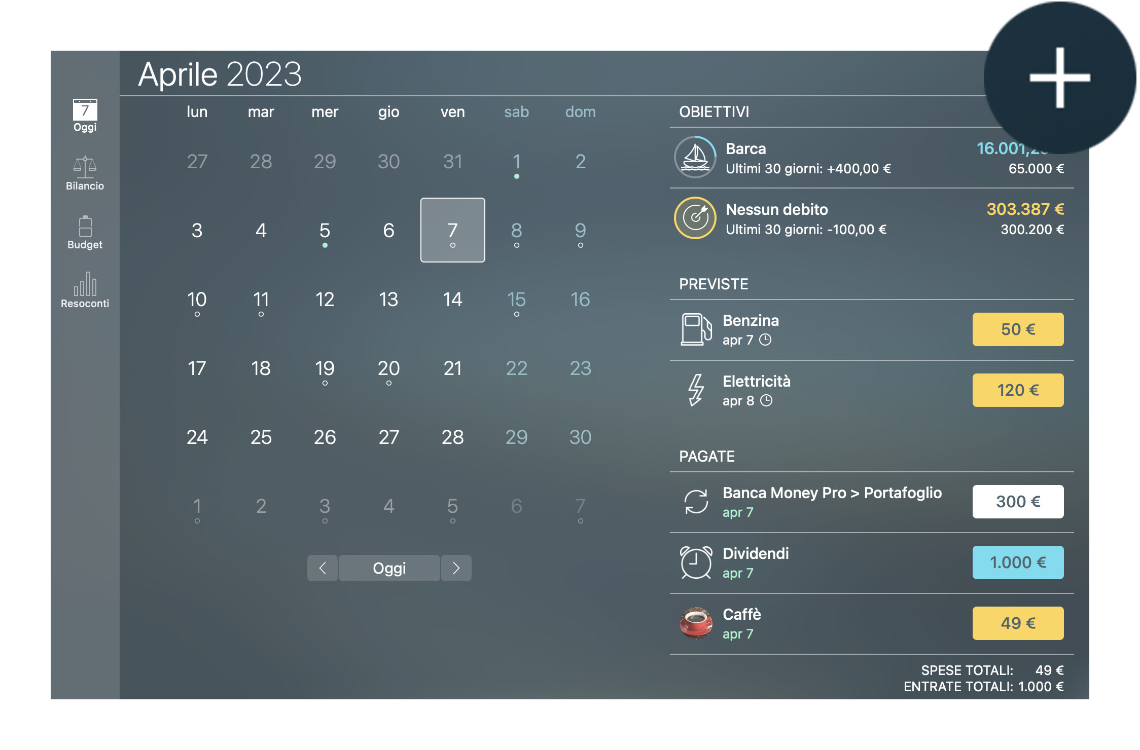 Money Tracker - Creazione di una transazione - Mac