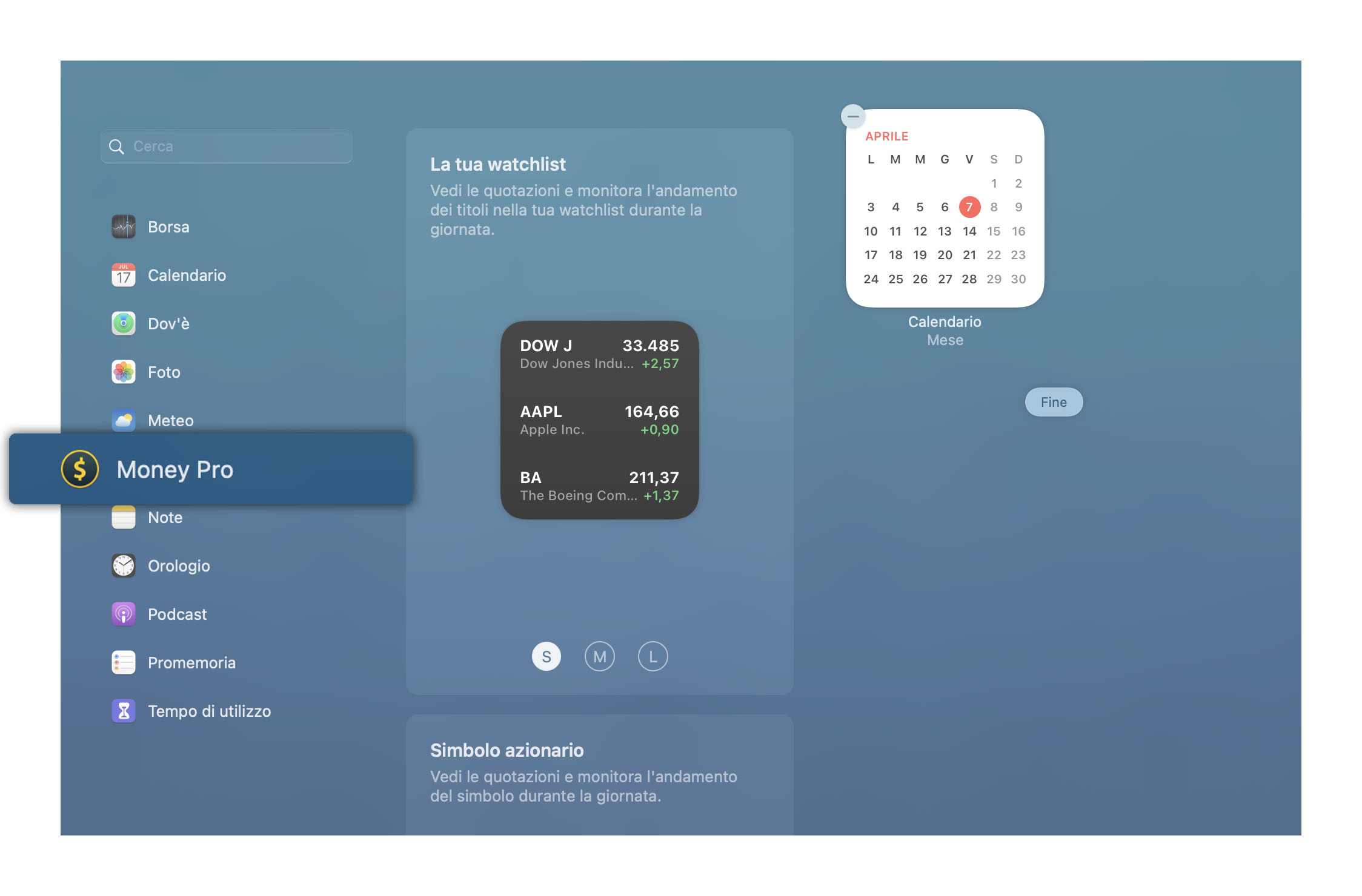 Money Tracker - Widget Oggi - Mac