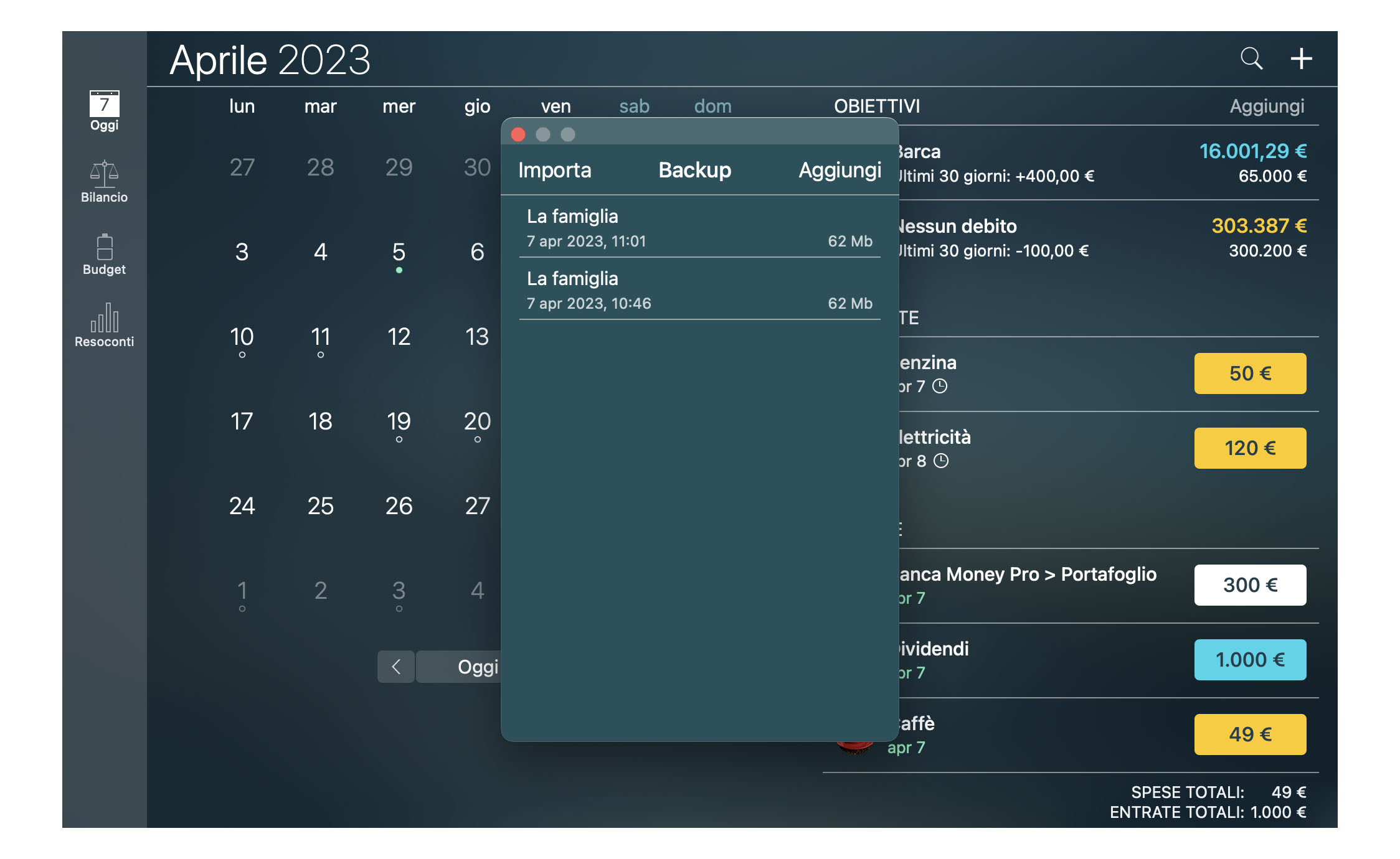 Money Tracker - Backup - Mac