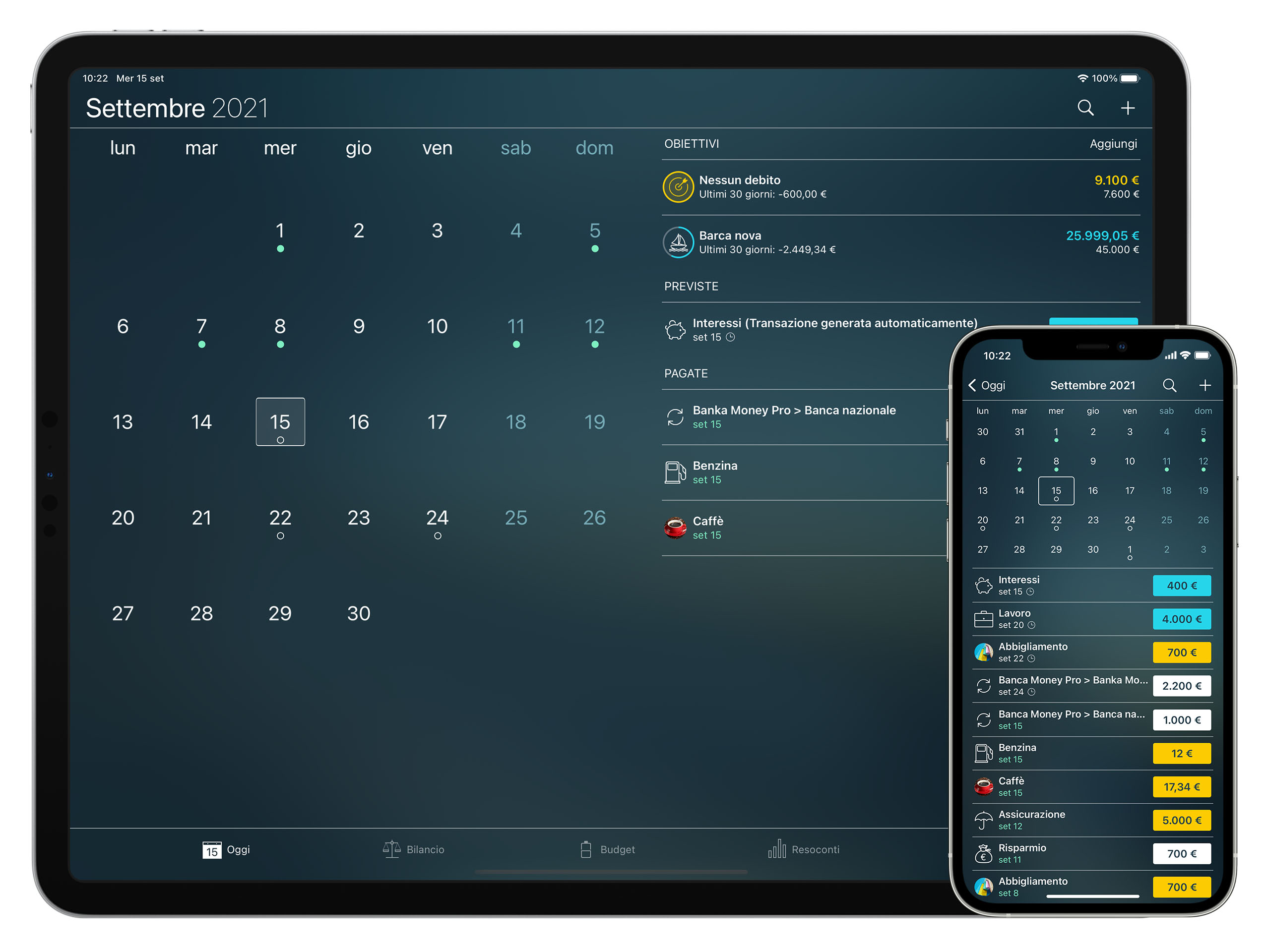 Money Tracker - Calendario