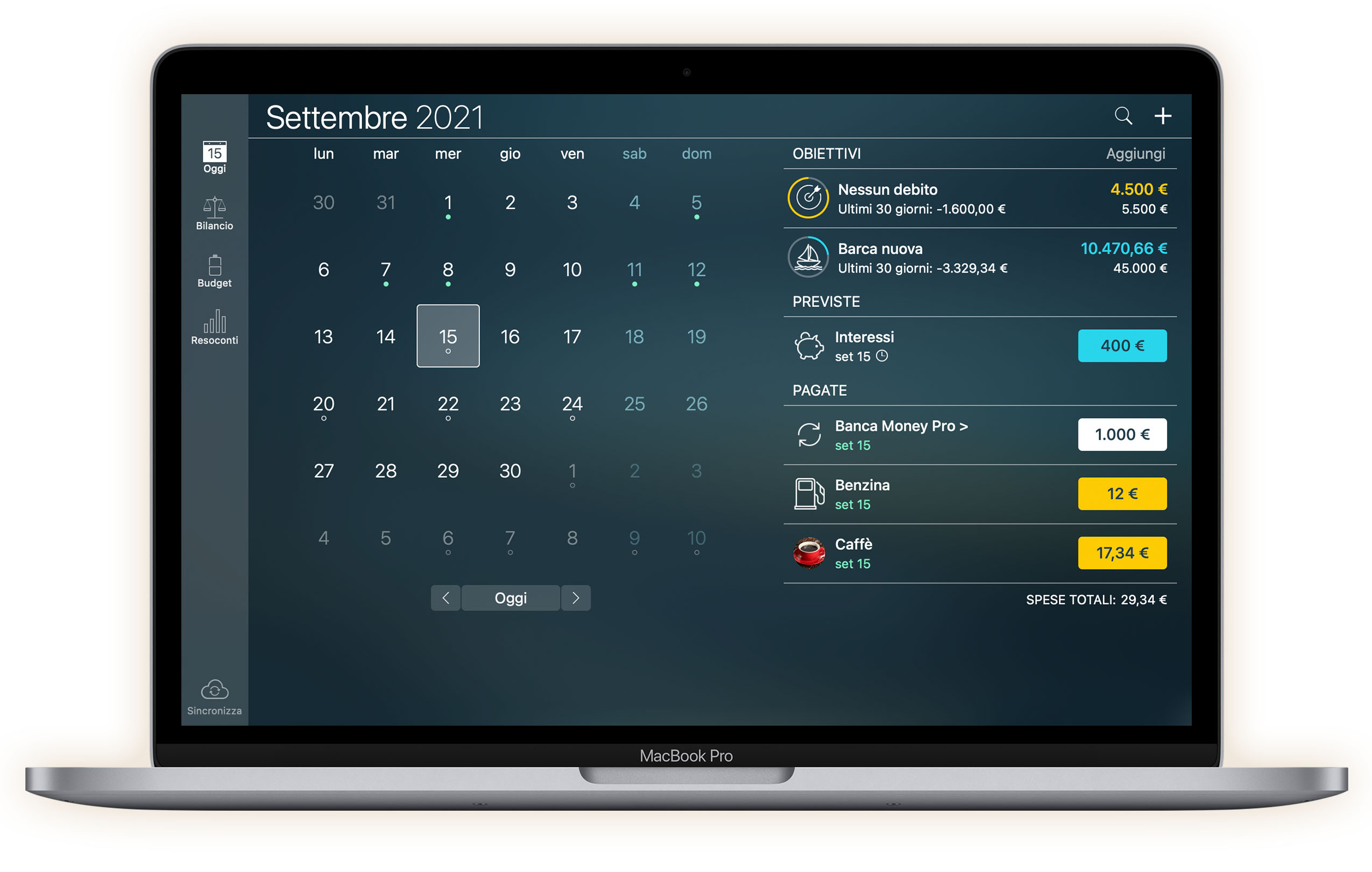 Money Tracker - Calendario - Mac